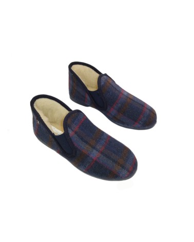 ZAPATILLA CUADROS FORRADA DE LANA