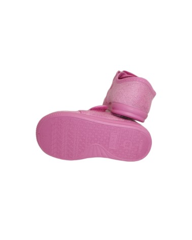 ZAPATILLA DE VELCRO RIZO ROSA