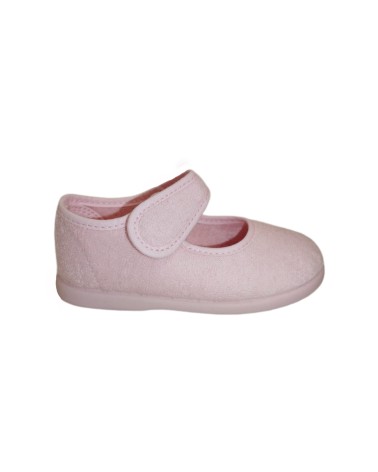 ZAPATILLA RIZO CON VELCRO ROSA