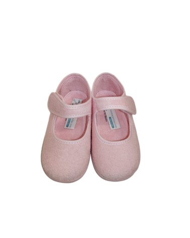 ZAPATILLA RIZO CON VELCRO ROSA