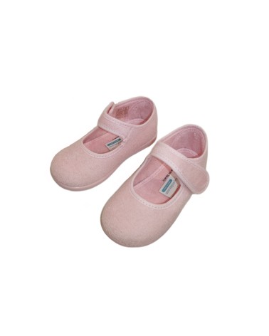 ZAPATILLA RIZO CON VELCRO ROSA