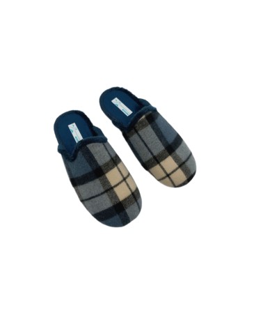 Zapatilla descalza cuadros marino