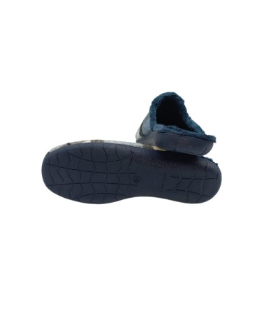 Zapatilla descalza cuadros marino