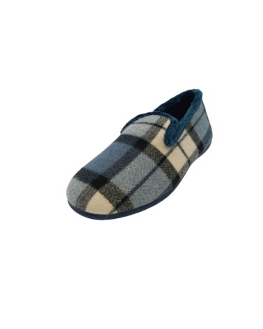 Zapatilla cerrada cuadros marino