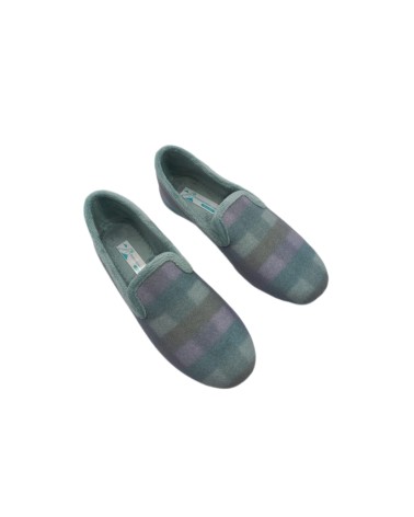 ZAPATILLAS CERRADAS CUADROS AZUL